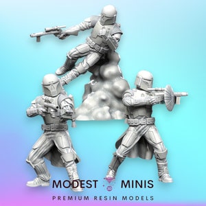 3 Stück Mando Renegades - Legion Scale | Rollenspiel | Scifi | Rollenspiel | Splitterpunkt | Blauer Wolf SW Miniatur