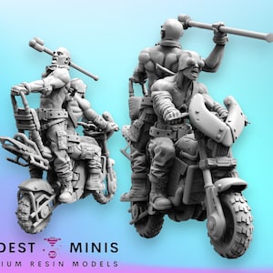 Nomad Devil Biker Dudes - Resin Miniature | RPG | Sci fi | Cyberpunk | Role Playing | DnD | Papsikel Wardudes