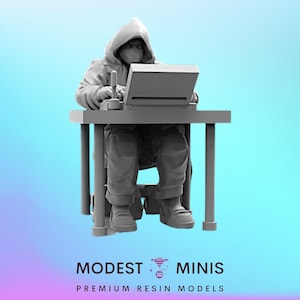 Human Cyber Thief Igor - 32mm Scale Cyberpunk Miniature | RPG | Sci fi | Alien | Role Playing | DnD | Papsikel