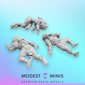 3pc Dead Skull Hunters - 32mm Scale Alien Miniature | RPG | Sci fi | Cyberpunk | Role Playing | DnD | Papsikel