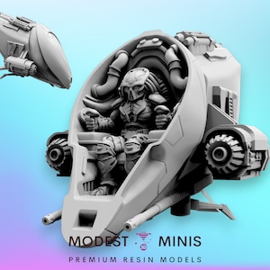 Skull Hunter Escape Ship - 32mm Scale Alien Miniature | RPG | Sci fi | Cyberpunk | Role Playing | DnD | Papsikel
