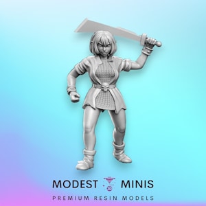 Heroine Quest Orc Sword Female - 28mm 32mm Scale DnD Miniature | Dungeons and Dragons | RN Estudio