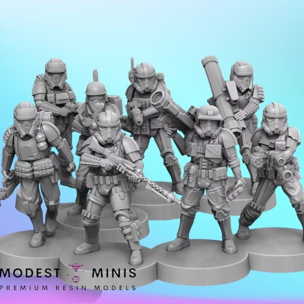 8pc Remnant Specialist Troopers Set - Legion Scale | RPG | Scifi | Role Playing | Shatterpoint | Jandro | SW Miniature