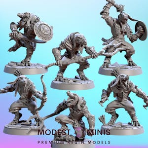 6pc Setrek Kobolds - 28mm 32mm 40mm | Dungeons and Dragons Mini | 5E Fantasy | Artisan Guild
