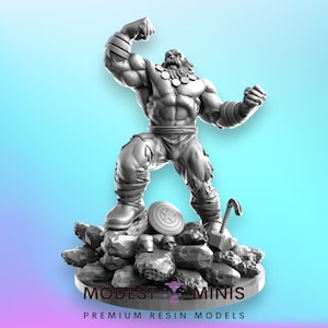 Beard Smash - 40mm scale Miniature | DnD Mini | Superhero Miniature | C27