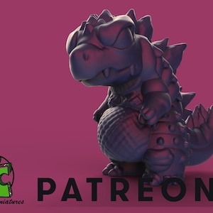 Big Lizard - 32mm Scale Miniature | DnD Miniature | Chibi Mini | Fantasy | Gifts