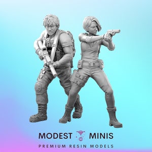Ocalała Jill i Carlos - 28 mm 30 mm 32 mm - Pustkowie | Zombicide | The Walking Dead