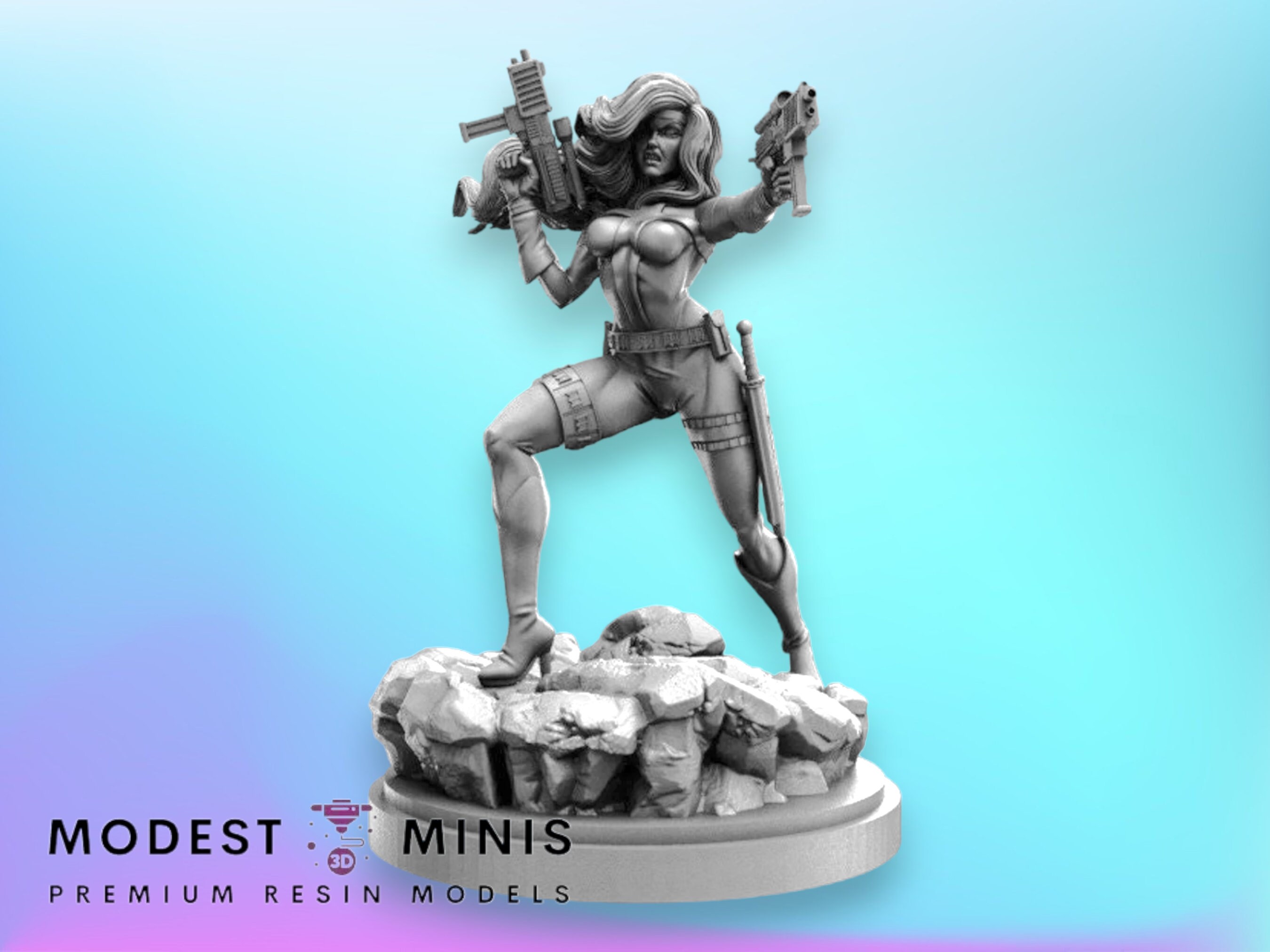 Metallic Merc - 40mm Miniature | DnD Mini | Superhero Miniature | C27
