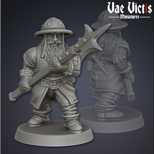 Dwarf Guard 04 NPC - 28mm or 32mm Scale DnD Miniature | Dungeons and Dragons Mini | 5E Fantasy | Vae Victis