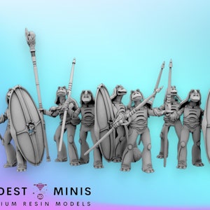 7pc Aquatic Alien Troopers - Legion Scale | RPG | Scifi | Role Playing | Shatterpoint | SW Miniature