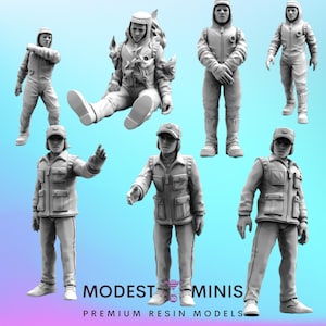 Working Bros Set 3 - 32mm Scale Miniature | RPG | Sci fi | Cyberpunk | Role Playing | Papsikel