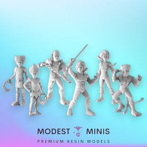 6pc Cat Clan | Resin 3D Printed Mini | Survivor | DnD | Superhero Miniature | Pop Minis