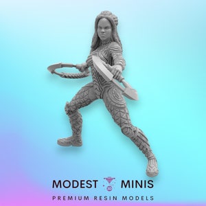 Female War Dog A - 40mm  Miniature | DnD Mini | Superhero | Trident