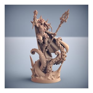 Alyssa Triton Priestess Sea Elf - 32mm Scale DnD Miniature | Dungeons and Dragons Mini | 5E Fantasy | Artisan Guild