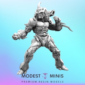 Bio Boosted Techno Apex Skull Hunter D - 32mm Scale Alien Miniature | RPG | Sci fi | Cyberpunk | Role Playing | DnD | Papsikel