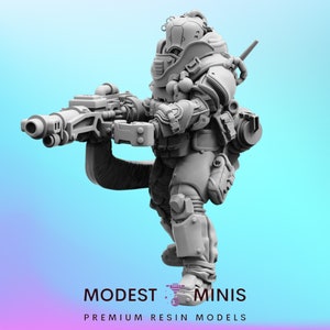 Trauma Troupe Heavy Support A - 32mm Scale Cyberpunk Mini | RPG | Sci fi | Role Playing | DnD | Papsikel