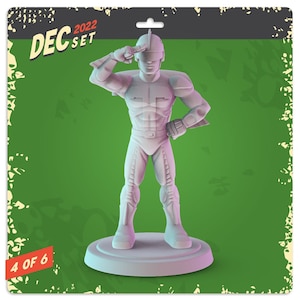 Xmas T Man Doll | Resin 3D Printed Mini | Survivor | DnD | Superhero Miniature | Pop Minis