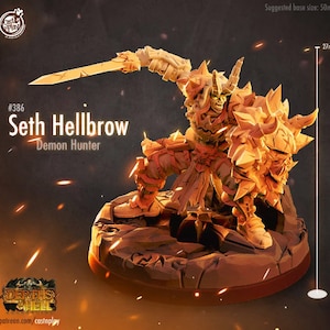 Seth Hellbrow Hells Hero - 32mm Scale DnD Miniature | Nine Hells | Dungeons and Dragons Mini | 5E Fantasy | Cast n Play