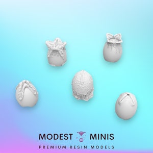 5pc International Alien Eggs - 32mm Scale Alien Miniature | RPG | Sci fi | Cyberpunk | Role Playing | DnD | Papsikel