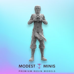 Ebony Telepath B - 40mm  Miniature | DnD Mini | Superhero | Trident