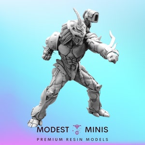 Bio Boosted Techno Apex Skull Hunter A - 32mm Scale Alien Miniature | RPG | Sci fi | Cyberpunk | Role Playing | DnD | Papsikel