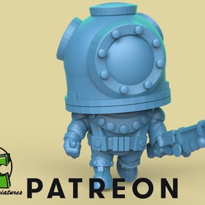 Chibi Scuba - 32mm Scale Miniature | DnD Miniature | Chibi Mini | Fantasy | Gifts