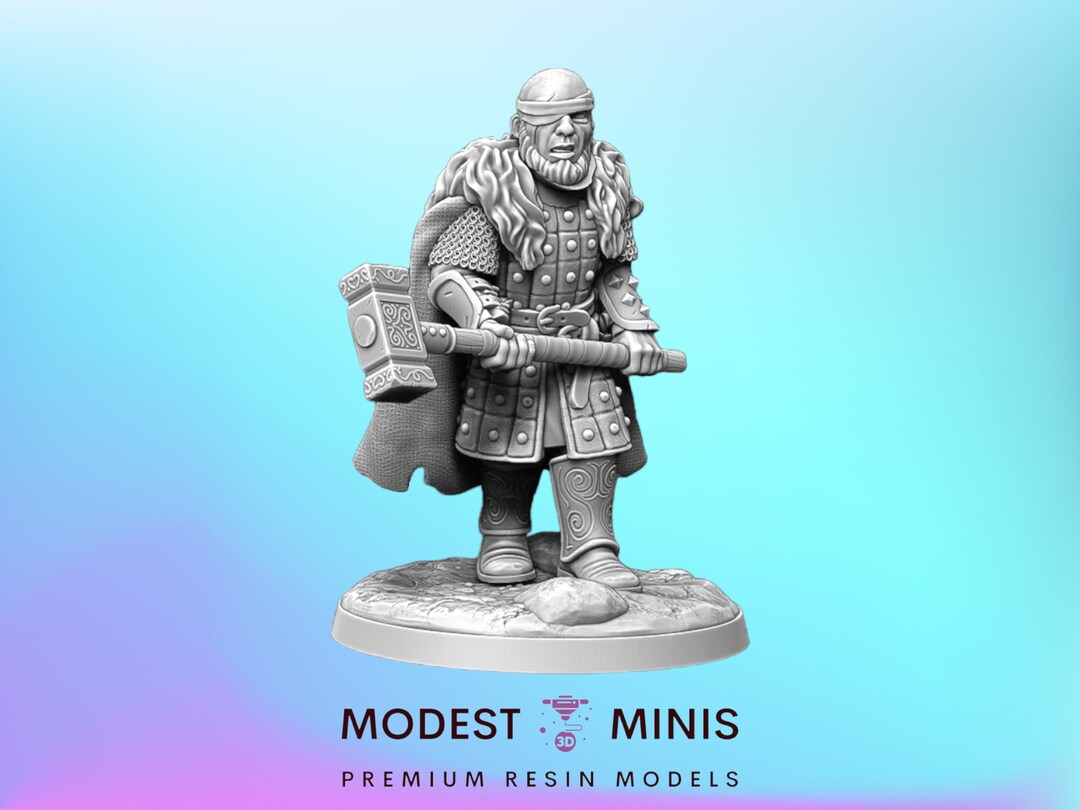 Lefren the Hammer 28mm or 32mm Scale Dnd Miniature Dungeons and Dragons