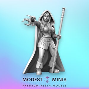 Heroine Quest Mage Female - 28mm 32mm Scale DnD Miniature | Dungeons and Dragons | RN Estudio