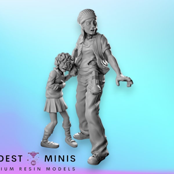 Survivor Woman and Child - 28mm 30mm 32mm - Wasteland | Zombicide | Walking Dead