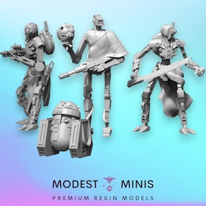 Bounty Hunter Bots and Mech - Legion Scale | RPG | Scifi | Role Playing | Shatterpoint | SW Miniature