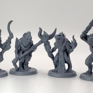 4pc Gnolls Set - 32mm Scale DnD Miniature | Dungeons and Dragons Mini | 5E Fantasy