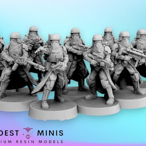 9pc Icewind Troopers Snow Ops Team  - Legion Scale | RPG | Scifi | Role Playing | DnD | Jandro SW Miniature