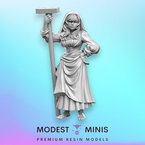 Villager NPC Agnes Female Dyer - 32mm Scale DnD Miniature | Dungeons and Dragons | JRPG Mini - RN Estudio