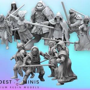 11pc Mystical Warrior Academy - Legion Scale | RPG | Scifi | Role Playing | DnD | Black Remnant SW Miniatureature