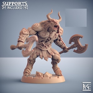 Minoc Minotaur B | Resin Print DnD Miniature | Dungeons and Dragons Mini | 5E Fantasy | Artisan Guild