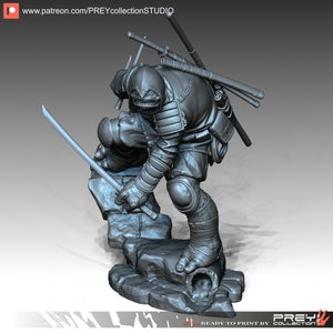 Shogun Turtle 32mm Miniature Heroic Scale | DnD Mini | Superhero Miniature | Prey