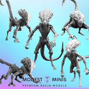 Xeno Prowler - 28mm 32mm Scale Alien Miniature | RPG | Sci fi | Cyberpunk | Role Playing | DnD | Papsikel