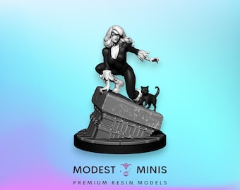 La Chatte Noir - 40mm scale Miniature | DnD Mini | Superhero Miniature | C27
