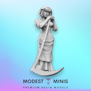Villager NPC Rosalia female reaper - 32mm Scale DnD Miniature | Dungeons and Dragons | JRPG Mini - RN Estudio