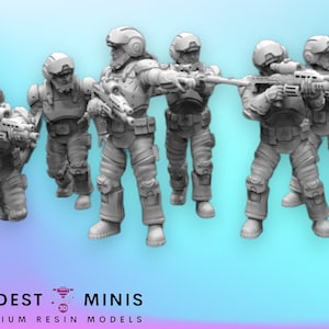 6pc Republic Shock Troopers - Legion Scale | RPG | Scifi | Role Playing | DnD | SW Miniatureature