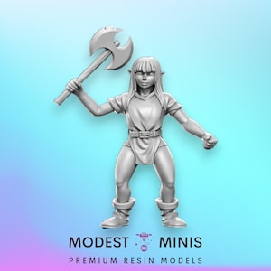 Heroine Quest Goblin Axe Female - 28mm 32mm Scale DnD Miniature | Dungeons and Dragons | RN Estudio
