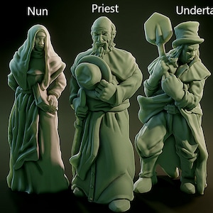12 Models Lovecraftian NPCs - 32mm or 28mm Scale | RPG | Scifi | Call of Cthulu | DnD Miniature | Madness