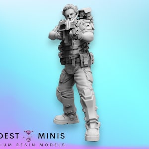 Space Marine Oji Act - 32mm Scale Alien Miniature | RPG | Sci fi | Cyberpunk | Role Playing | DnD | Papsikel