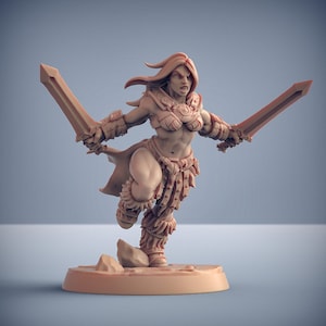 Female Barbarian Dragonspeak E - Resin Print DnD Miniature | Dungeons and Dragons Mini | 5E Fantasy | Artisan Guild