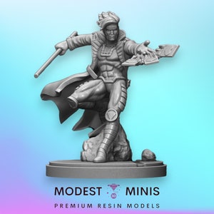 Lanciatore di carte Cajun - Miniatura da 40 mm / DnD Mini / Miniatura di supereroi / C27