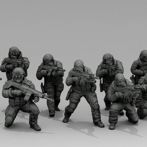 9pc US Special Forces Set - 28mm 32mm Miniature | Military Wargame Mini | Skirmish | Zombicide | Survivors