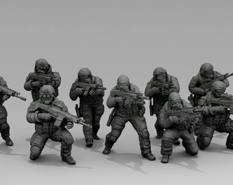 9pc US Special Forces Set - 28mm 32mm Miniature | Military Wargame Mini | Skirmish | Zombicide | Survivors
