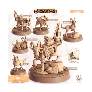 Got the Goat Adventure Pet | Resin 3D Printed Mini | DnD Familiar | Animal Miniature