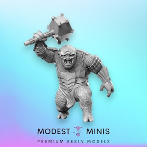 50mm Troll in Armor - 32mm Scale DnD Miniature | Dungeons and Dragons | JRPG Mini - RN Estudio
