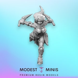 Mikasa Pinup Rogue - 32mm Scale DnD Miniature | Dungeons and Dragons | JRPG Mini - RN Estudio